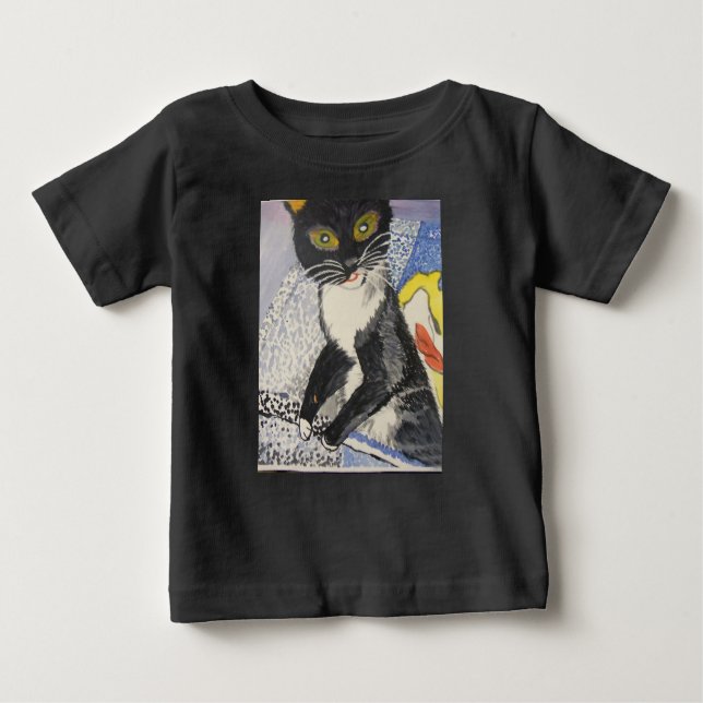 Camiseta De Bebé humo gatito de cabeza boba (Anverso)