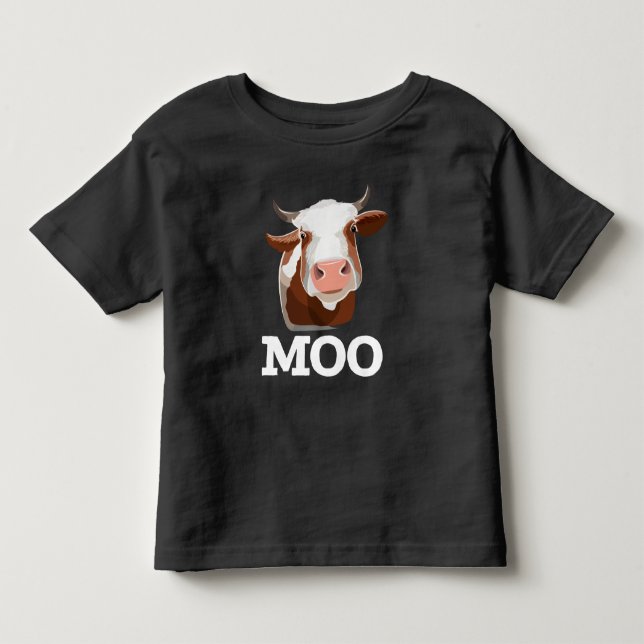 Camiseta De Bebé Humor animal divertido de la granja Cow Moo (Anverso)