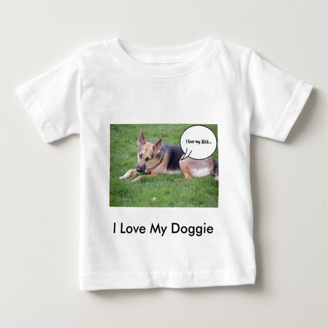 Camiseta De Bebé Humor pastor alemán (Anverso)