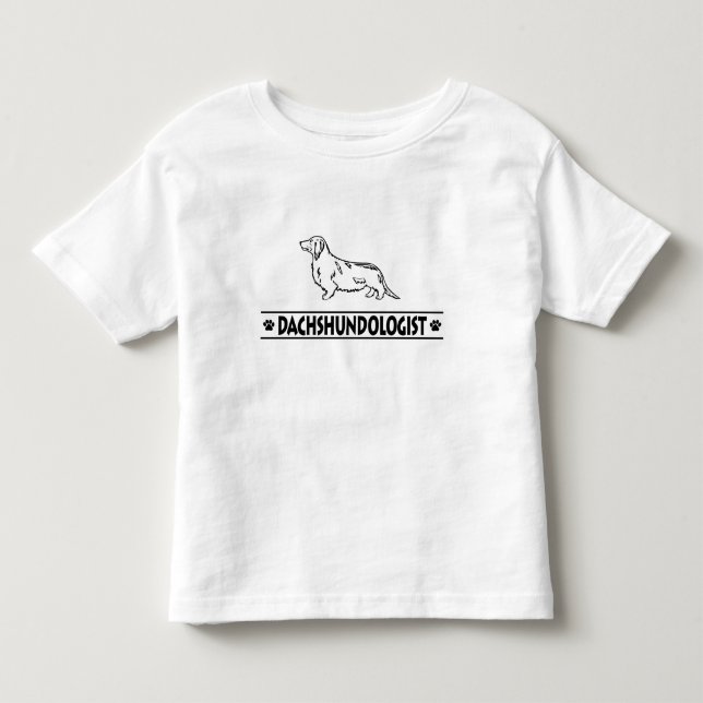 Camiseta De Bebé Humorístico Dachshund de cabello largo (Anverso)