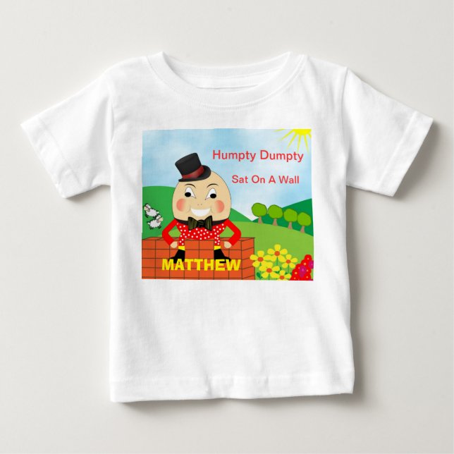 Camiseta De Bebé Humpty Dumpty Nursery Rhyme Cute Personalizado (Anverso)