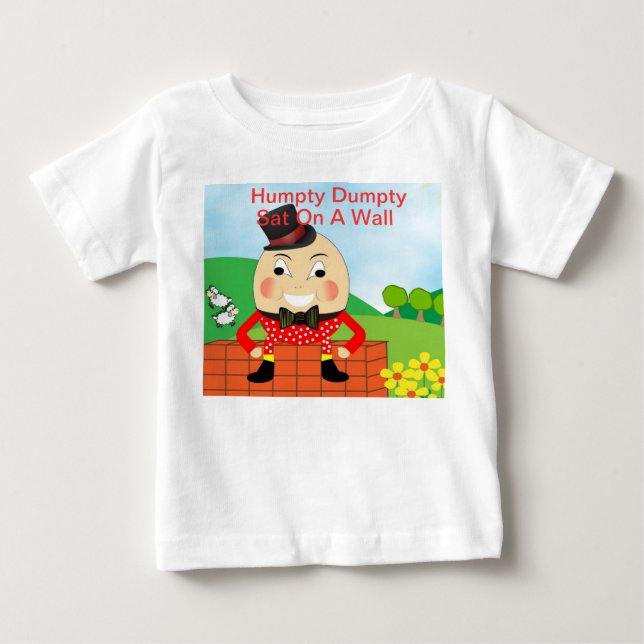 Camiseta De Bebé Humpty Dumpty Nursery Rhyme Tema (Anverso)