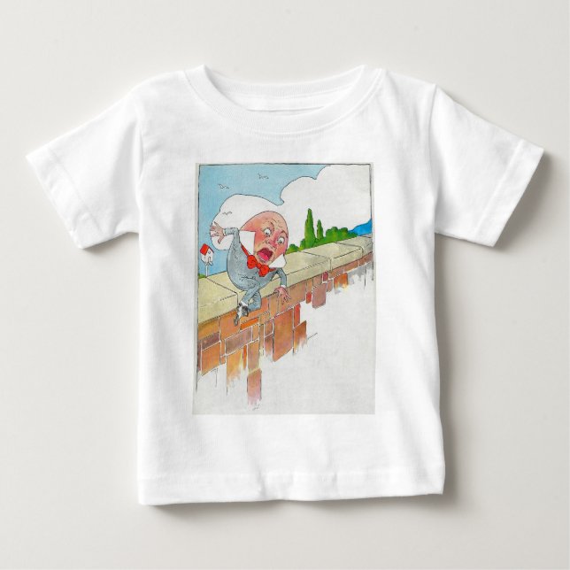 Camiseta De Bebé Humpty Dumpty sentado en una pared (Anverso)