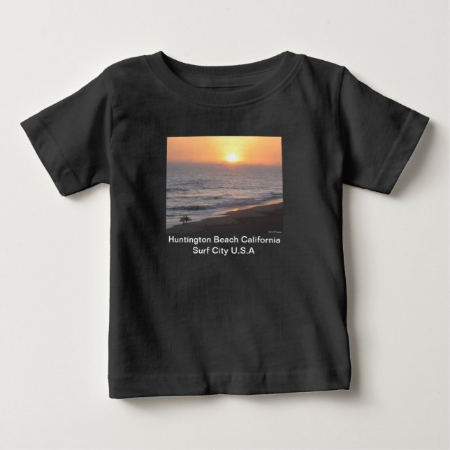 Camiseta De Bebé Huntington Beach "Ciudad del Surf" (Anverso)