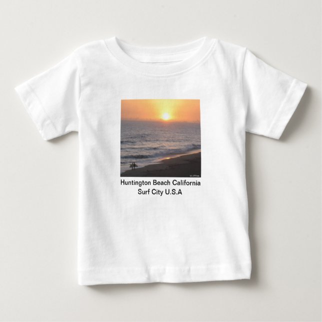 Camiseta De Bebé Huntington Beach "Surf City" (Anverso)