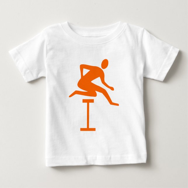 Camiseta De Bebé Hurdling - Naranja (Anverso)
