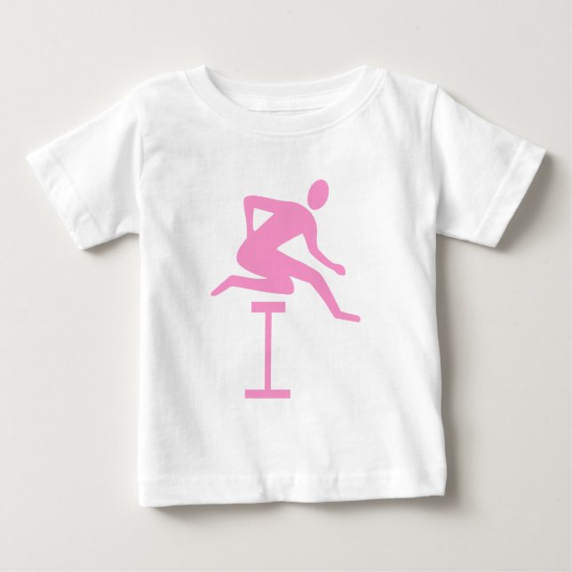 Camiseta De Bebé Hurdling - Rosa (Anverso)