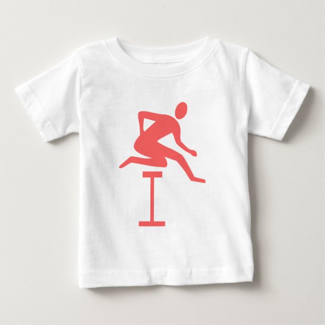 Camiseta De Bebé Hurdling - Rosa tropical (Anverso)