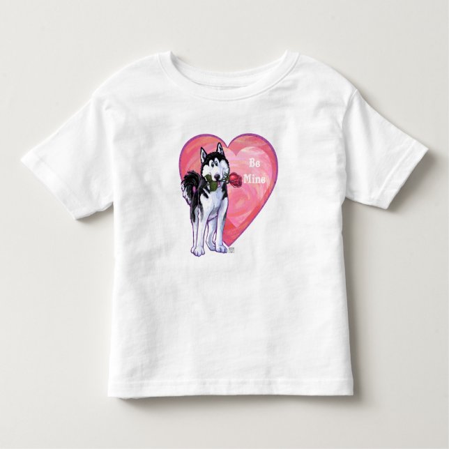 Camiseta De Bebé Husky El día de San Valentín (Anverso)
