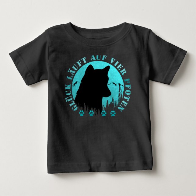Camiseta De Bebé Husky - Glück läuft auf vier Pfoten (Anverso)
