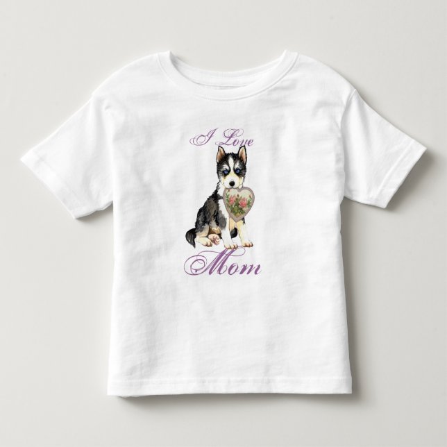 Camiseta De Bebé Husky Heart Mom (Anverso)