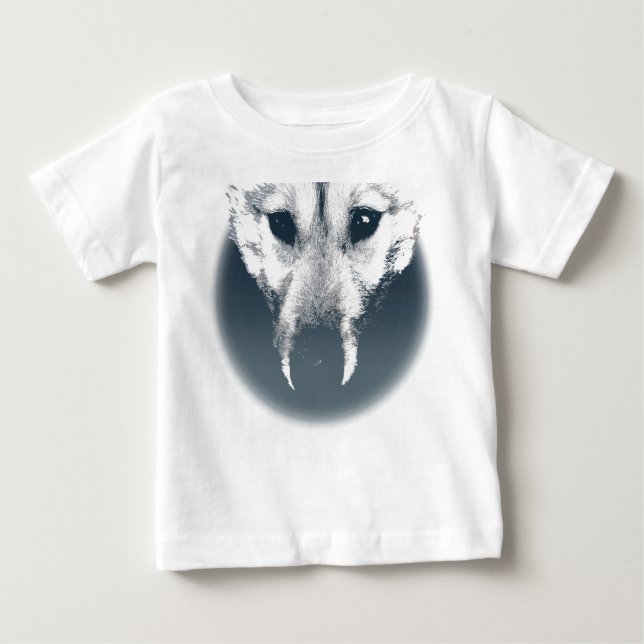 Camiseta De Bebé Husky Pup Baby Tootoo Husky Wolf Baby Vress (Anverso)