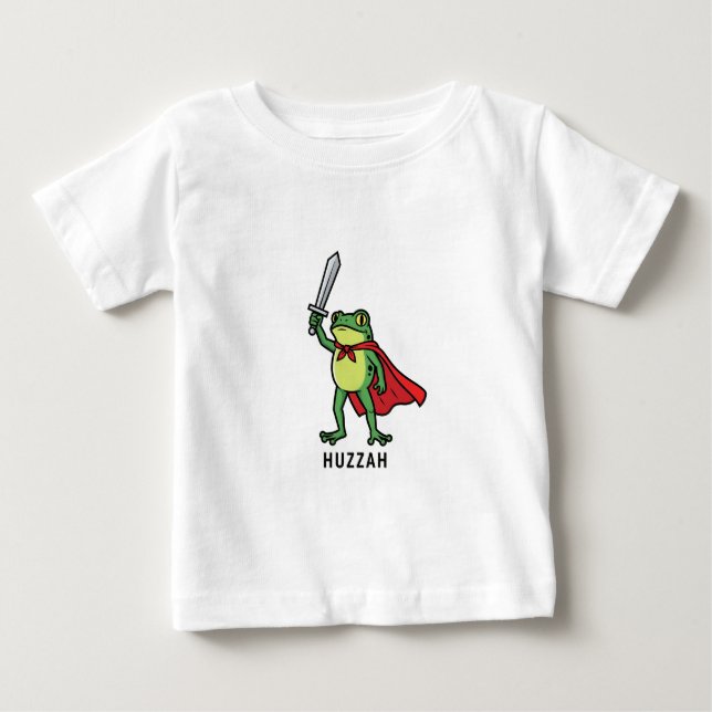 Camiseta De Bebé Huzzah Frog Knight Cita graciosa de meme (Anverso)