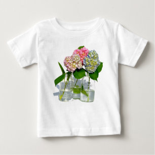 Camiseta De Bebé Hydrangeas y Mason jar