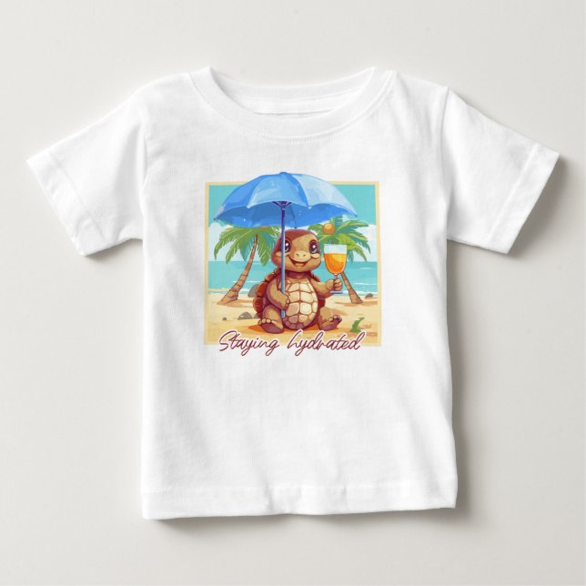 Camiseta De Bebé Hydrated turtle (Anverso)