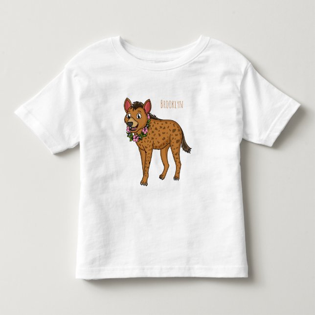 Camiseta De Bebé Hyena and flowers cartoon illustration  (Anverso)