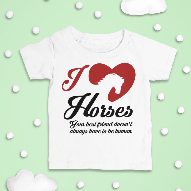 Camiseta De Bebé I Amo/Caballos del Corazón (Subido por el creador)
