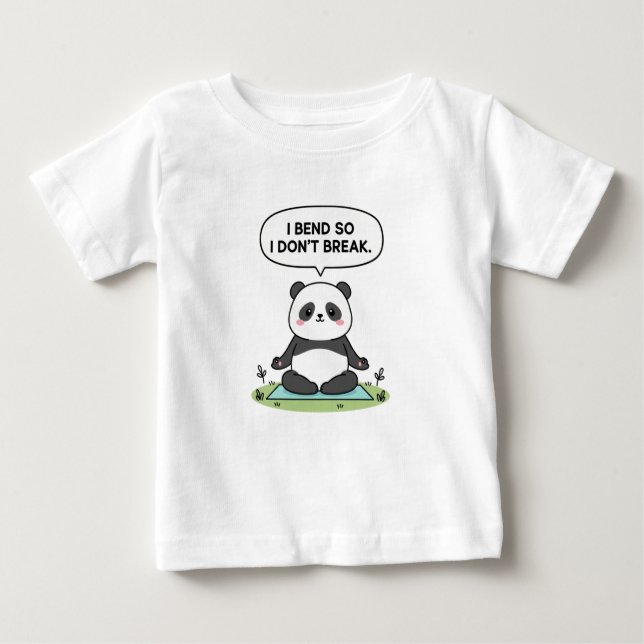 Camiseta De Bebé “I Bend So I Don’t Break” panda design (Anverso)
