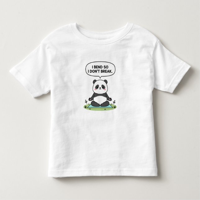 Camiseta De Bebé “I Bend So I Don’t Break” panda design (Anverso)