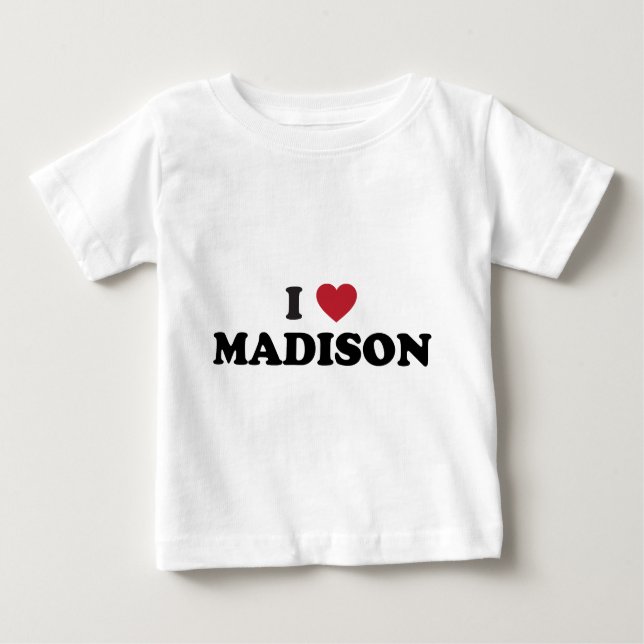 Camiseta De Bebé I corazón Madison Wisconsin (Anverso)