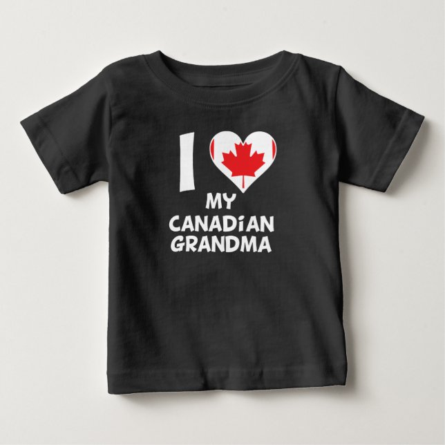 Camiseta De Bebé I corazón mi abuela canadiense (Anverso)