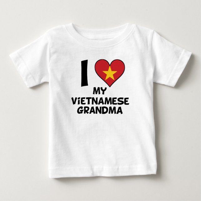Camiseta De Bebé I corazón mi abuela vietnamita (Anverso)