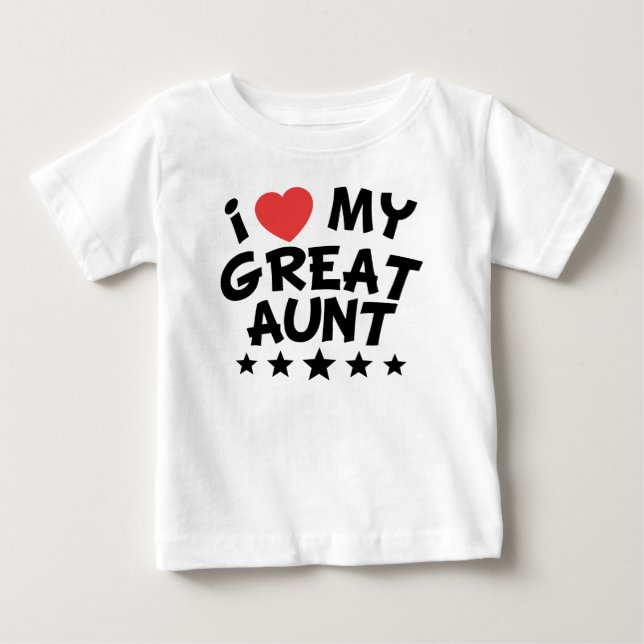 Camiseta De Bebé I corazón mi gran tía (Anverso)