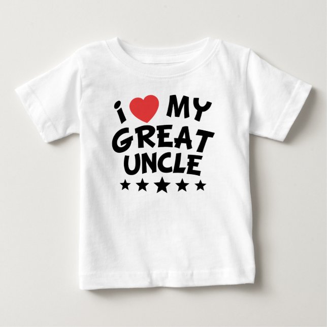 Camiseta De Bebé I corazón mi gran tío (Anverso)