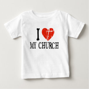Camiseta De Bebé I corazón mi iglesia