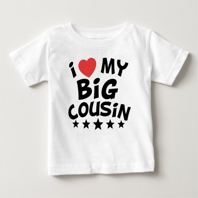 Camiseta De Bebé I corazón mi primo grande (Anverso)