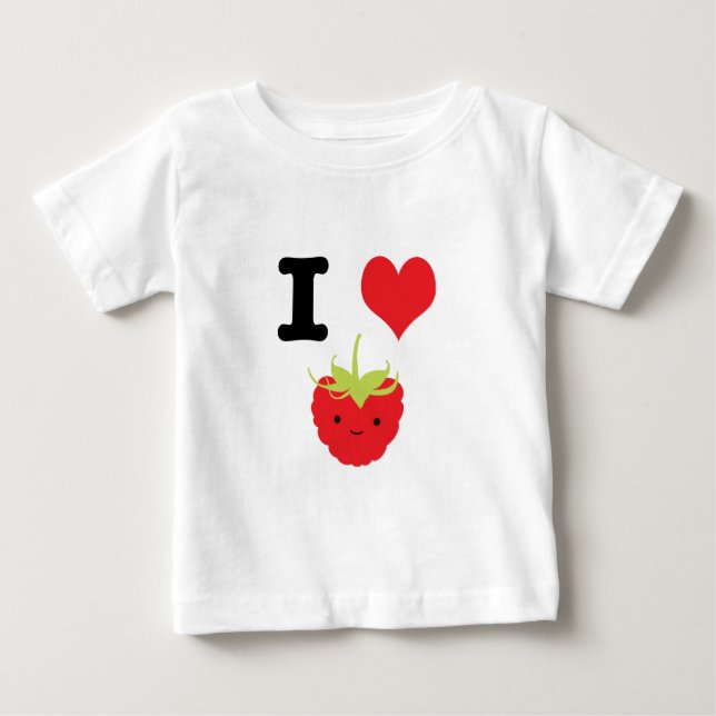 Camiseta De Bebé I frambuesas del corazón (Anverso)