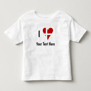 Camiseta De Bebé I (Funky Heart Shaped Danish Flag) Your Text