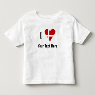 Camiseta De Bebé I (Funky Heart Shaped Danish Flag) Your Text