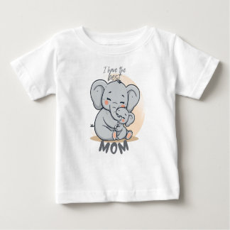 Camiseta De Bebé I Have the Best MOM – Cute Elephant T-Shirt