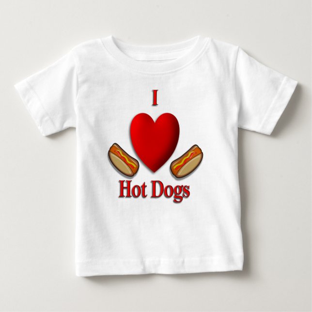 Camiseta De Bebé I Heart Hot Dogs (Anverso)