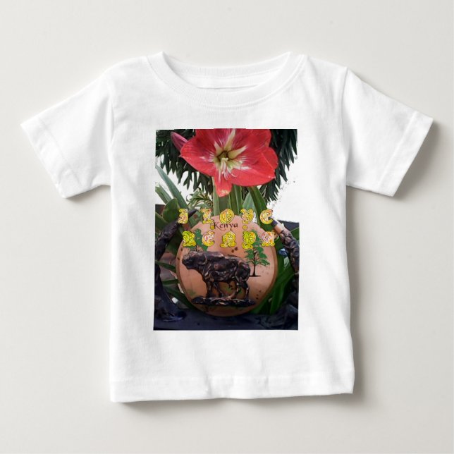 Camiseta De Bebé I (Heart) Kenya Buffalo Patch/Print (Anverso)