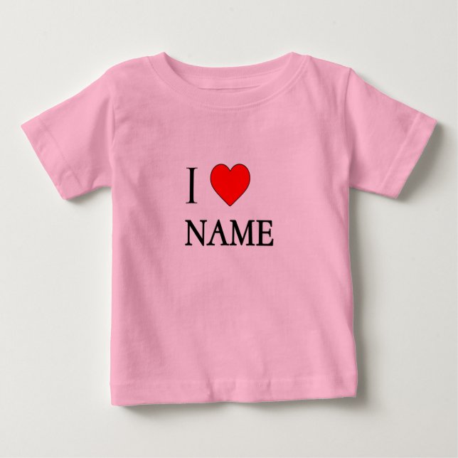 Camiseta De Bebé I heart name (customisable) (Anverso)