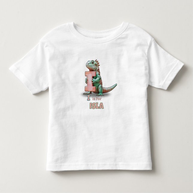 Camiseta De Bebé I is for Isla – Personalized Toddler T-shirt  (Anverso)