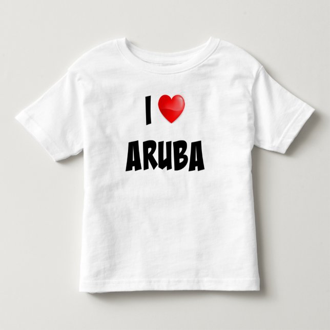 Camiseta De Bebé "I Love Aruba" ropa diseñada por un personalizado (Anverso)
