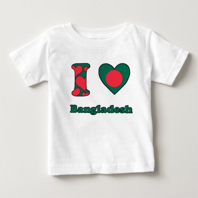 Camiseta De Bebé I love Bangladesh (Anverso)