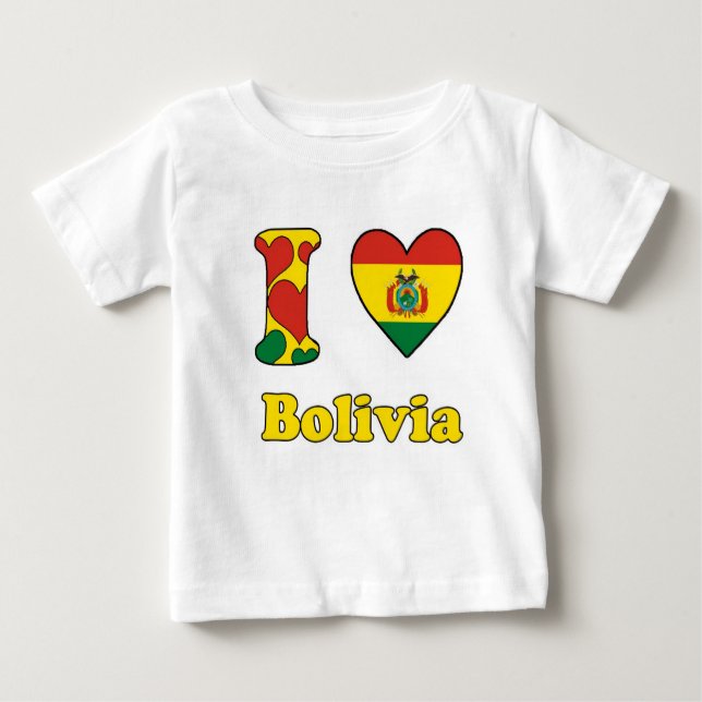 Camiseta De Bebé I love Bolivia (Anverso)