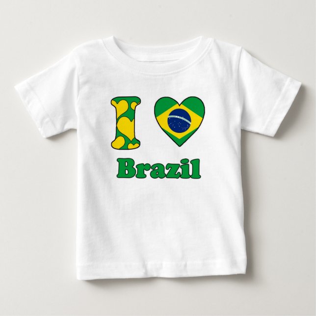 Camiseta De Bebé I love Brazil (Anverso)
