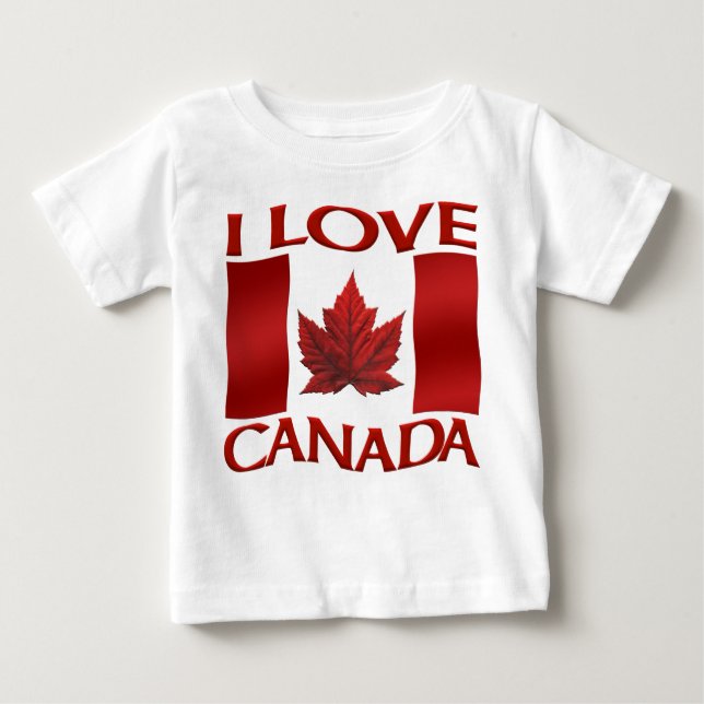 Camiseta De Bebé I Love Canada Souvenir Romper Baby Canada Romper (Anverso)