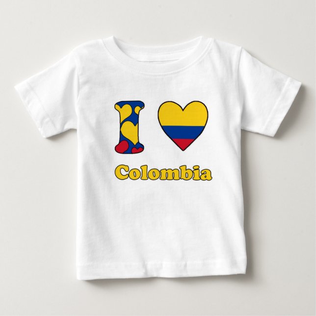 Camiseta De Bebé I love Colombia (Anverso)
