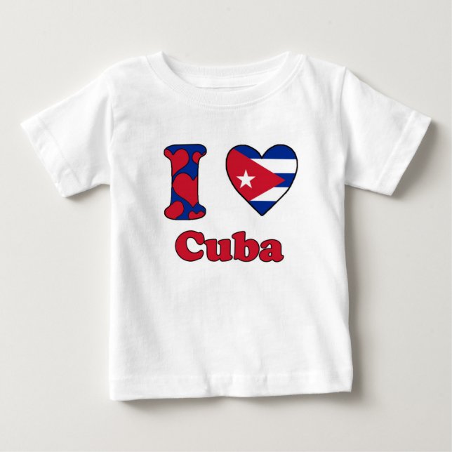 Camiseta De Bebé I love Cuba (Anverso)