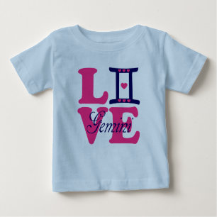 Camiseta De Bebé ♊ 😍 I Love Gemini-Best Zodiac Rótulo Raglan Baseb