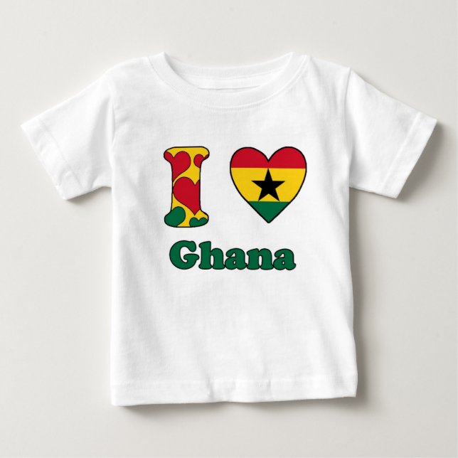 Camiseta De Bebé I love Ghana (Anverso)