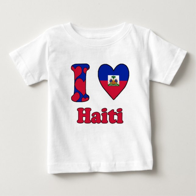 Camiseta De Bebé I love Haiti (Anverso)