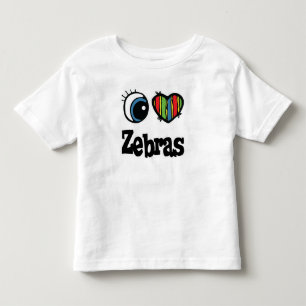 Camiseta De Bebé I Love (Heart) Zebras