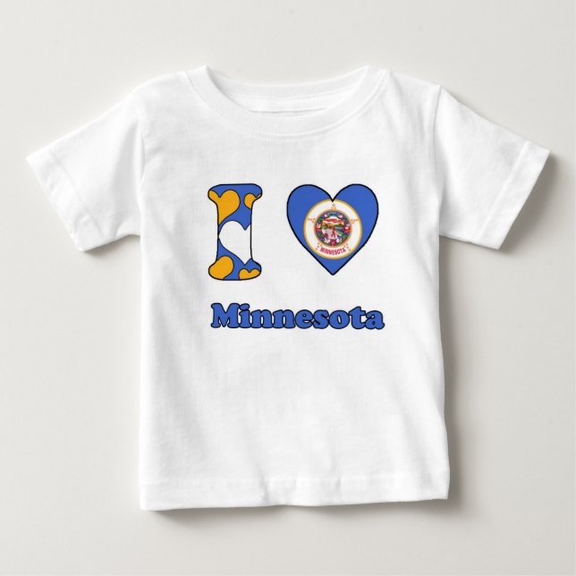 Camiseta De Bebé I love Minnesota (Anverso)